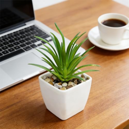 Artificial Succulent Plants in Pot - 1Pcs Small Sword Grass Realistic Fake Potted Succulents for Home Decor, Desk, Office, Bathroom, Windowsill - Indoor Houseplant for Bedroom, Kitchen, Shelf - color: Small Sword Grass