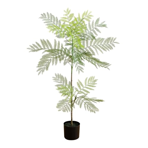 Nearly Natural 3.5-Ft Artificial Jacaranda Tree – Lifelike Green Leaves, Flexible Branches, Includes Nursery Planter