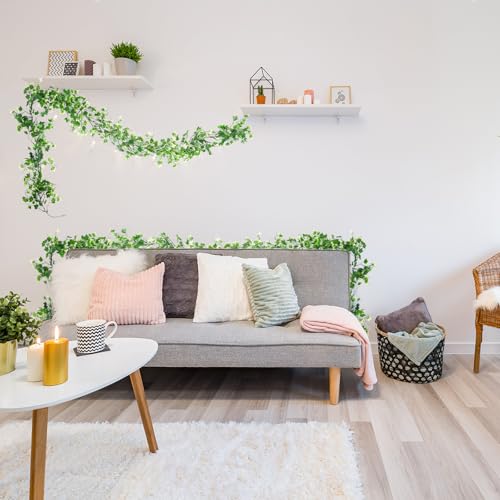 RECUTMS 3 Pack Artificial Vine Greenery Decor - White Leaf Garland for Balcony, Mantle, Table, Arch & Backdrop Decor - color: White, size: Ivy Garland