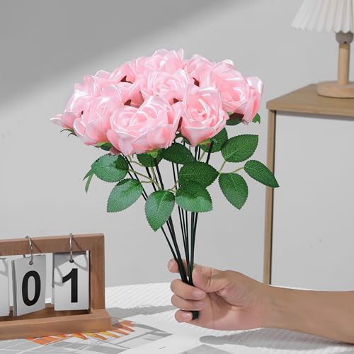 Time-Saving Pre-Fold Satin Petals (100Pcs), for DIY Eternal Rose Bouquets, Perfect for Wedding, Graduation, Valentine's Gift,Half-Finished Crafting DIY Eternal Flowers - color: 100 Pcs Baby Pink