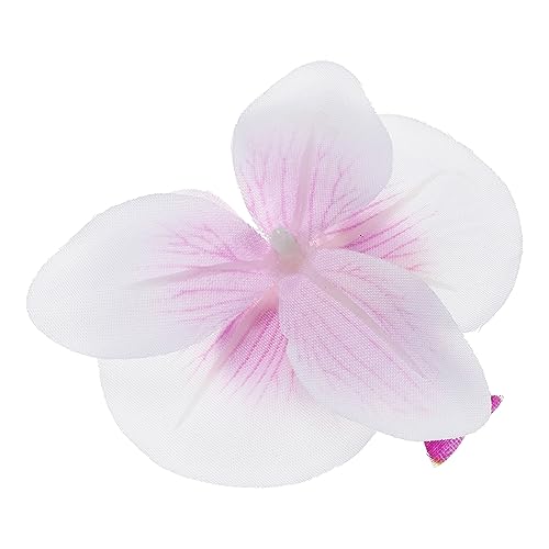PATIKIL 2.8" Artificial Orchid Flower Heads, 80 Pack Silk Phalaenopsis Fake Butterfly Orchid Heads for Wedding Floral Bouquet Decor DIY Craft Making, White Purple