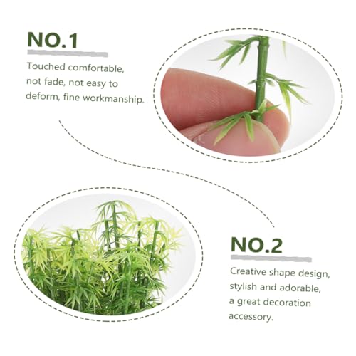 GLEAVI Sturdy Plastic Fake Bamboo Trees Mini Model Decor Artificial Trees for Home