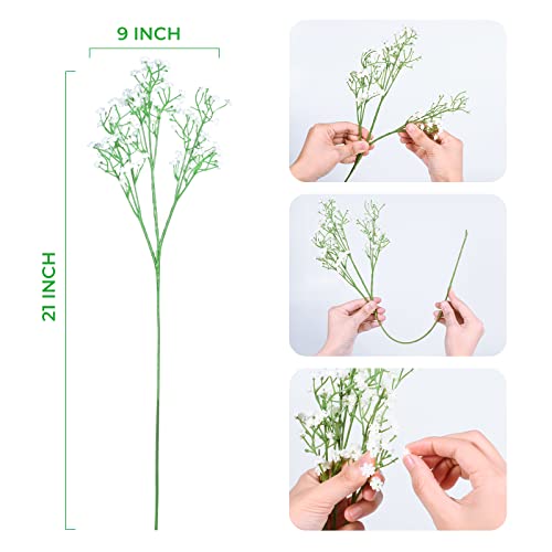 LYLYFAN Babys Breath Artificial Flowers,12 Pcs Gypsophila Faux Flowers for Wedding Party Home Garden Decoration - color: White, size: 12pcs
