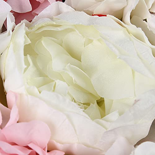 12 Pcs Artificial Flower Wall Panels Silk Dahlia Rose 3D Faux Flower Backdrop Panels Background Decorative for Wedding Celebrations Festive Party Home, 23.62 * 15.74in (Pink-7) - color: Pink-7