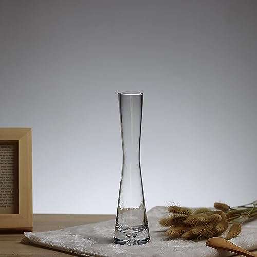GSHLLO Clear Glass Flower Vases Small Single Stem Vases Vintage Bud Vase Decorative Floral Vase Home Office Decoration Vase Wedding Tabletop Centerpieces