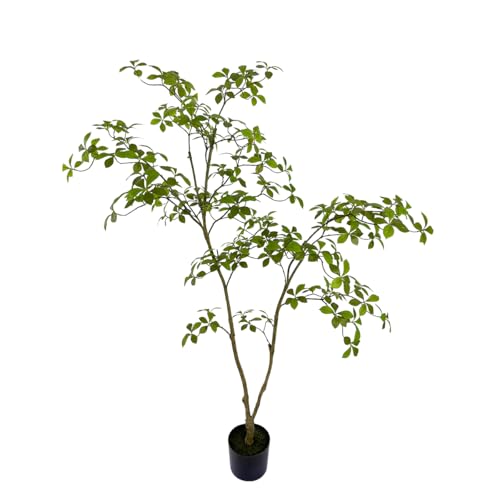 AfanD Artificial Gardenia Tree,5ft（1pack） Tall Fake Plants Artificial Mahonia fortunei Plants for Indoor, Fake Trees for Office Home Living Room Floor Patio Greening Porch Decor - size: 5ft