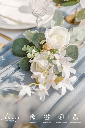 Ling's moment Artificial Greenery Stems Box Set, 98pcs with 6 Kinds of Faux Greenery Picks for DIY Bridal Bouquets Wedding Floral Arrangement Table Centerpieces, Sage Green & White - color: Grn-sage Green & White