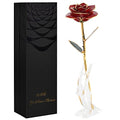 Anniversary Birthday Gifts for Women Forever Gold Dipped Rose Christmas Women Gifts 24k Gold Plated Eternal Flower Love Romantic Rose Gifts Box for Anniversary Valentines Day,Mothers Day,Birthday(red) - color: Red