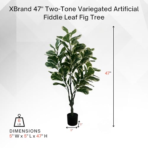 XBrand 47.2-Inches Artificial Ficus Tree in Pot for Indoor Outdoor Home Office Store, Great Housewarming Gift - color: Ficus Tree, size: 3ft 11in