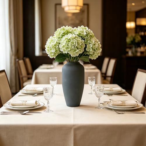 Hosley 11 in High Dark Grey Metal Vase, Ideal for Dried Flowers Gift for Floral Arrangements Wedding Home Spa Votive Candle Gardens - color: Dark Grey