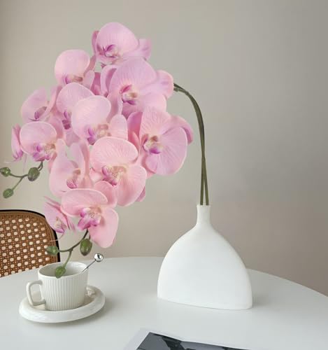 IPOPU 34.3" Pink Orchid Artificial Flowers, Real Touch Fake Orchid Latex Pink Flowers Phalaenopsis Branches for Home Party Wedding Bridal Shower Decoration, 2pcs Pink - color: Light Pink