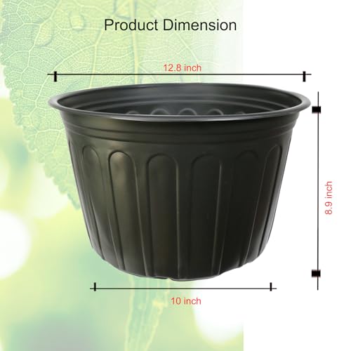 12-Pack 5 Gallon Flexible Plastic Plant Pots,Thickened Soft Seed Starting Container for Indoor Outdoor Plants, Seedlings, Vegetables, Succulents and Cuttings - size: 5 Gallon