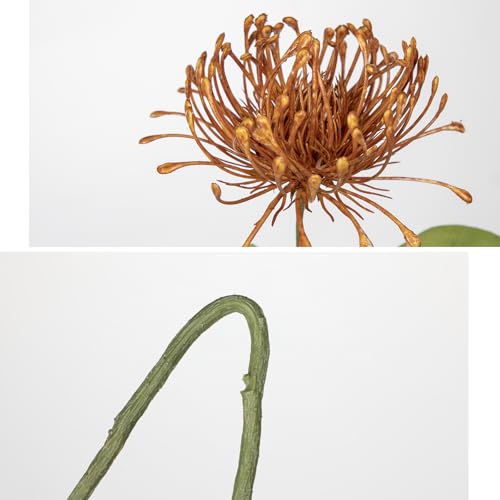 Hollyone 33" Yellow Artificial Mums for Outdoors Fall Flowers Fake Fall Mums Faux Chrysanthemum Flowers 2Pcs Spider Mum Flower Arrangement Autumn Flower with 3 Heads Long Stem for Centerpiece Bouquet - color: Fall Yellow