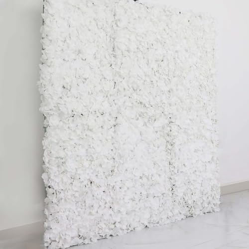 Efavormart 4 PCS White Silk Hydrangea Flower Mat Wall Wedding Event Decor for DIY Centerpieces Arrangements Party Decorations - color: White