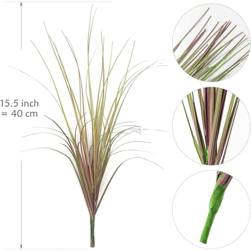 Artificial Grass Plants, Faux Wheat Grass Shrubs Fake Greenery Stems Tall Weed Plant Flowers Decor for Indoor Outdoor Farmhouse Garden Room Home Vase Wedding Party DIY Table Decoration (Purple) 8 Pack - color: Grass - Purple 8 Pack