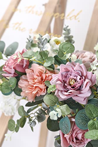 YYHUAWU Artificial Flowers Combo Set Fake Flower Leaf Box with Stems for DIY Wedding Bouquets Centerpieces Flower Arrangements Decorations Baby Shower Party Home Decorations White Pink - color: White Pink