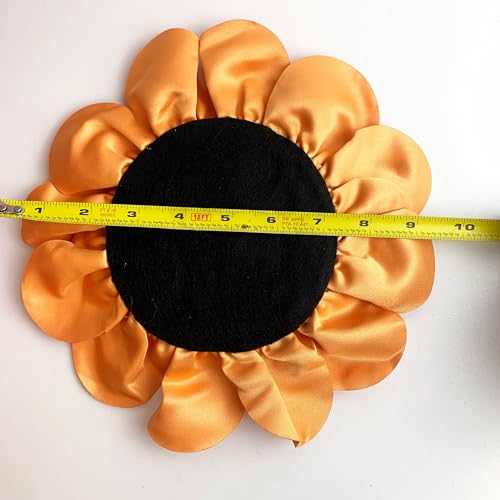 Heyiwell Large Satin Fabric flower for Brooch Pin Wedding Party Dance Dress Suit Clothes Head Hair Accessories DIY Decor 9.45"Inch - color: Dark Yellow