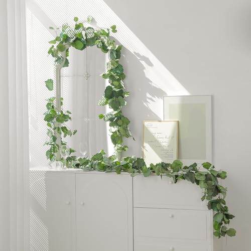 3 Strands Odorless Begonia Artificial Vines, 6FT Silk Ivy Garland, Fake Greenery Hanging Plants, Decoration for Party, Wedding, Room, Office - color: Green3