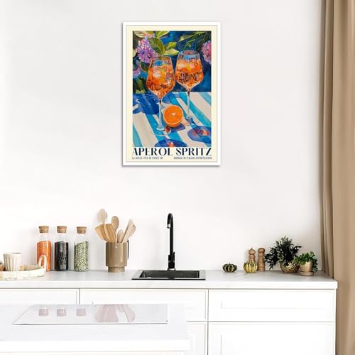 Vintage Cocktail Poster Trendy Aperol Spritz Canvas Wall Art Minimalist Elegant Preppy Cocktail Aesthetic Prints Painting For Home Bedroom Bar Cart Living Room Wall Decor 24x36in Unframed - color: style 02, size: 24"L x 36"W