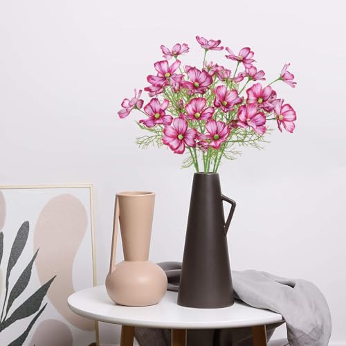 IPOPU 8Pcs Fuchsia Artificial Cosmos Flowers 40 Heads Daisy Fake Flower Faux Wildflowers for Wedding and Engagement DIY Bridal Bouquet Living Room Bathroom Home Decor - color: Fuchsia)