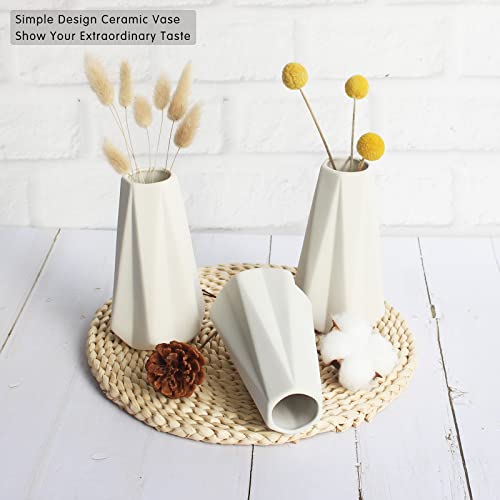 YANLING Modern White Vase for Flowers Set of 6, White Ceramic Vases for Pampas Grass Small Boho Vases for Home Decor, Minimalism Style for Modern Table Shelf 6 Inch - color: Style B