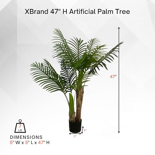 XBrand 4ft Artificial Palm Tree, Realistic Tropical Decorative Indoor Plant - color: Palm Tree - 4ft