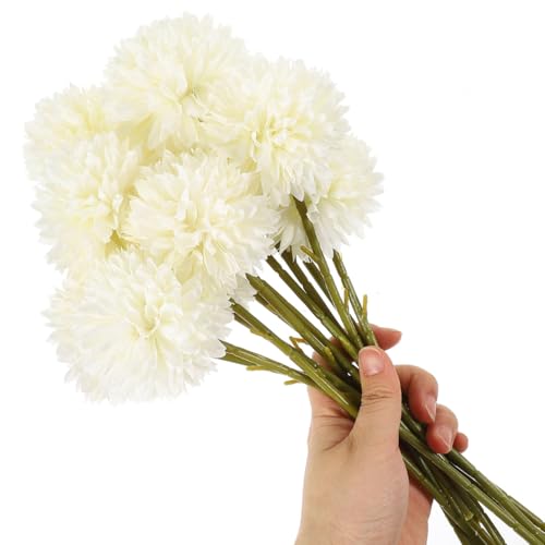 Wakauto 12Pcs Dandelions Artificial Flowers Plants Bouquet Realistic Faux Dandelion Stems for Home Decor DIY Floral Arrangements Parties and Gatherings Vibrant Color