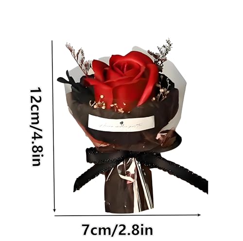 Red Mini Aromatherapy Soap Rose Bouquet – Luxury Scented Artificial Flower Arrangement for Women, Romantic Valentine’s Day Gift, Home & Car Decoration, Desk Display, DIY Surprise Present