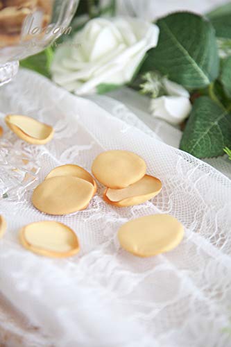 Floroom 300pcs Rose Petals Gold Faux Silk Flower Petals for Wedding Flower Girl Basket Aisle Scatter Dinner Table Centerpieces Party Confetti Bridal Shower Romantic Night Decoration - color: Gold, size: 300pcs