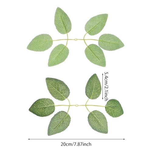 40 Pcs Green Leaves for Decoration Silk Fake Leaves Bulk Artificial Flowers Rose Leaves Plastic Artificial Leaves For Crafts Faux Fake Greenery Leaves Bouquet Garland Wreath Floral Arrangement DIY