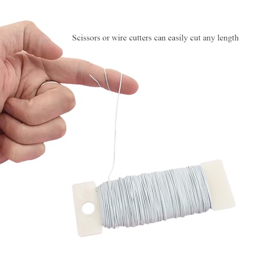 HAHIYO 22Gauge White 3Roll Total 115Yards(345Feet) Metal Floral Wire Flexible Paddle Wire for Crafts Christmas Wreaths Tree Flower Arrangement Bouquet Wrapping Wedding DIY - color: White, size: 22Gauge-3P/115Yards