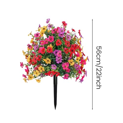 SakerPlus Artificial Petunias with Ground Stake, 22" Outdoor Faux Flowers for Garden, Yard, Planter and Porch, Lifelike Decorative Flowers for Indoor Outdoor Home Decor (1 Pack) - color: 1 Pack