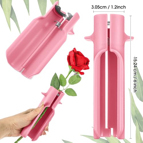 Lasnten 4 Pcs Rose Thorn Stripper Tool Set, Flower Stem Cleaner & Leaf Remover for Bouquet DIY, Floral Arranging, Wedding Flower Preparation, Florist Tools, Gifts for Bloom Lovers (Pink) - color: Pink