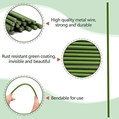 20Pcs Plant Stakes,Plant Sticks,Garden Green Bendable Single Stem Plant Support Stakes for Indoor and Outdoor Plants,Potted Plants,Flowers Orchid Peony Rose-18 Inches - size: 18 Inches