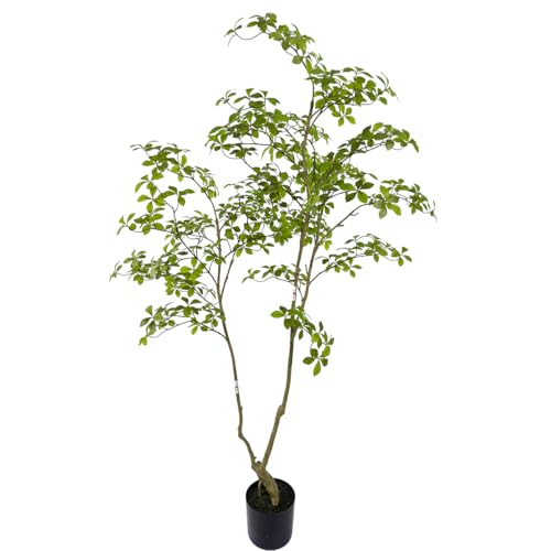 AfanD Artificial Gardenia Tree,6ft（1pack） Tall Fake Plants Artificial Mahonia fortunei Plants for Indoor, Fake Trees for Office Home Living Room Floor Patio Greening Porch Decor - size: 6ft