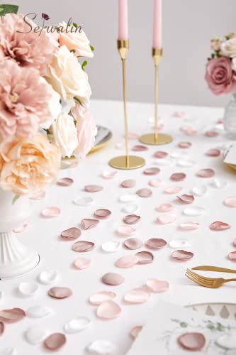 Serwalin 300Pcs Silk Rose Petals Artificial Flower Petals for Weddings Nude Pink Petals for Romantic Night Petals for Flower Girl Basket Wedding Proposal Aisle Table Decor (3 Color Mixes) - color: Ballet Nude Pink, size: 300pcs