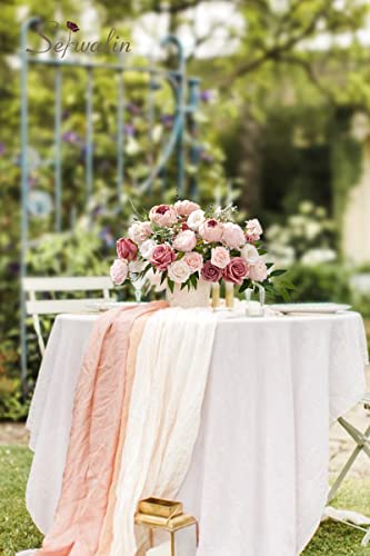 Serwalin 2PCS Artificial Flowers Pink Peonies Silk Flowers Fake Flowers Mixed Roses Combo Dusty Roses for DIY Wedding Bouquets Centerpieces Arrangements for Home Party Table Decor - color: A Blush Pink Peony, size: 2 Boxes