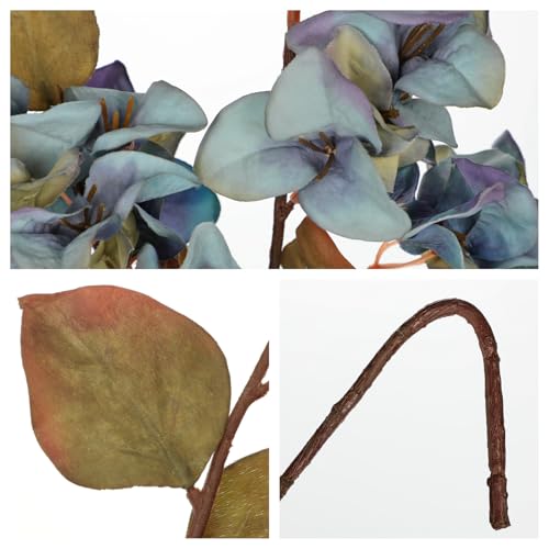 Briful Bougainvillea Artificial Flowers 5 Pack 27.5" Fake Bougainvillea Floral Stems Realistic Silk Bougainvillea Arrangements for Home Weddings Parties Table Vase Centerpiece Decor(Blue) - color: Blue