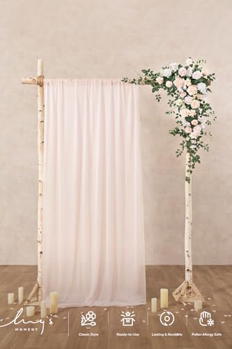 Ling's moment Wedding Arch Flowers - 6.5FT Floral Garland for Ceremony Arbor Backdrop Decoration - Artificial Rose Floral Swag for Sweetheart Table Birthday Party, Baby Shower, Blush Pink - color: Pk-blush & Cream