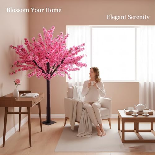 Artificial Blossom Cherry Trees Indoor Decor - Handmade Natural Fake Cherry Blossom Tree, Pink Blossom Tree for Outdoor Party Wedding Anniversary, Yard Decoration - size: 4 ft