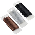 114 Yards 22 Gauge Metal Floral Flexible Paddle Wire for Christmas Wreath Tree, Floral Flower Arrangements, DIY Crafts (Blcak, Silver, Brown) - color: Blcak, Silver, Brown