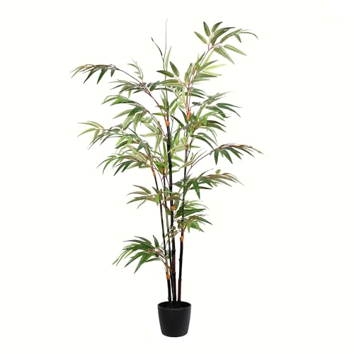Vickerman Everyday 4' Artificial Potted Black Japanese Bamboo Tree - Premium Lifelike Faux Plant for Home or Office Decor - Maintenance Free Bamboo Tree - size: 4ft