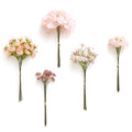 Ling's moment Artificial Greenery Stems Box Set, Faux Greenery Picks for DIY Bridal Bouquets Wedding Floral Arrangement Table Centerpieces, Blush & Powder Blue - color: Filler Flower Combo- Blush & Powder Blue