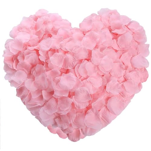 SITUMEIZI 1500PCS Pink Rose Petals Silk Rose Petals for Romantic Night for Her Set Wedding,Party,Proposal Anniversary Decorations - color: Pink, size: 1500