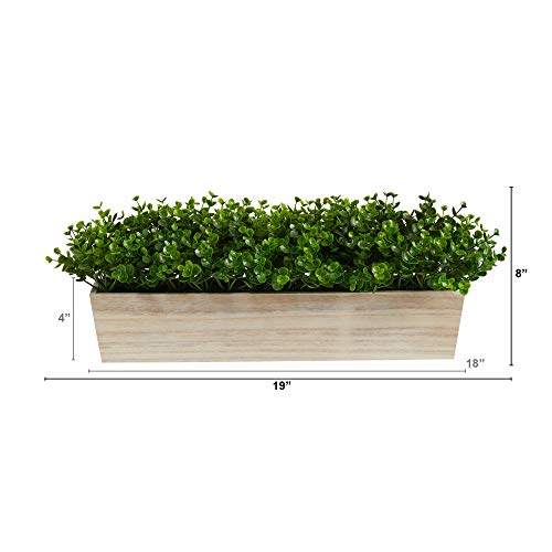 Nearly Natural 19in. Eucalyptus Artificial Plant in Decorative Planter (Pack of 2) - size: 19 in. W x 5 in. D x 8 in. H (Pack of 2)