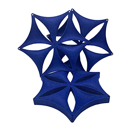 Felt Fiber Surface High Density Polyester Fiber Board 3D Flower Venus 14"x12" Hanging Room Divider Panel Cut Room Partition Home Decoratio(12 Pcs) (Dark Blue) - color: Dark Blue