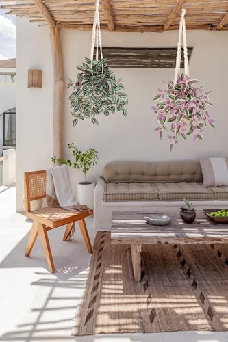 GnFlus Fake Hanging Plants with Pot, 17" Pink Artificial Eye Leaves Potted Plant Faux Peperomia Vine Basket Plant for Wall Bedroom Office Indoor Outdoor Home Decor - color: Pink Leaves