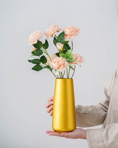 Gold Vase - 10" Gold Ceramic Flower vase for Home/Table/Accent Decor, Minimalist Modern Vases for Centerpieces, Room Decor, Living Room, Bedroom - color: Gold, size: Super Big