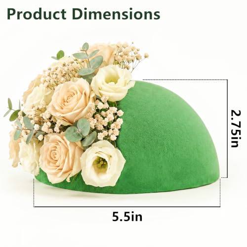 Max Shape Floral Foams Half Ball 7.48" for Floral Arrangements, Round Floral Foam Half Balls Green, Wet Floral Foam for Artificial Flowers (1, 5.51') - size: 5.51'