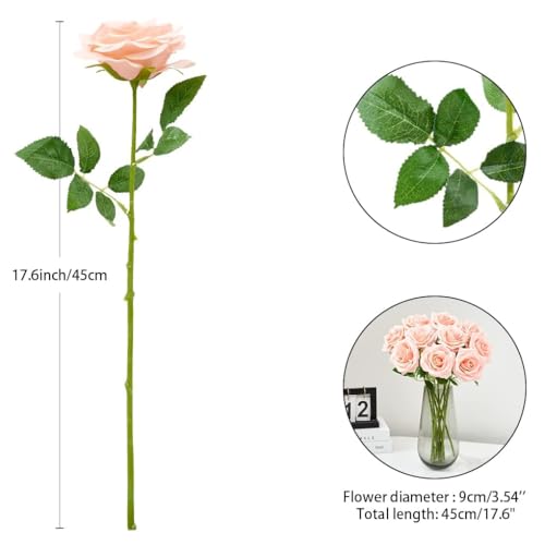 100 Pcs Artificial Roses Bulk Silk Blush Roses Pink Roses for Wedding Centerpieces Bridal Bouquet Mohter's Day Valentine's Day Home Decor - color: Blush